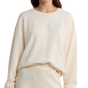 Aviator Nation Glitter Heart Crewneck Sweatshirt